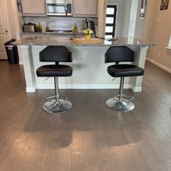 2 counter height heavy bar chairs with Cherry Wood Lining 