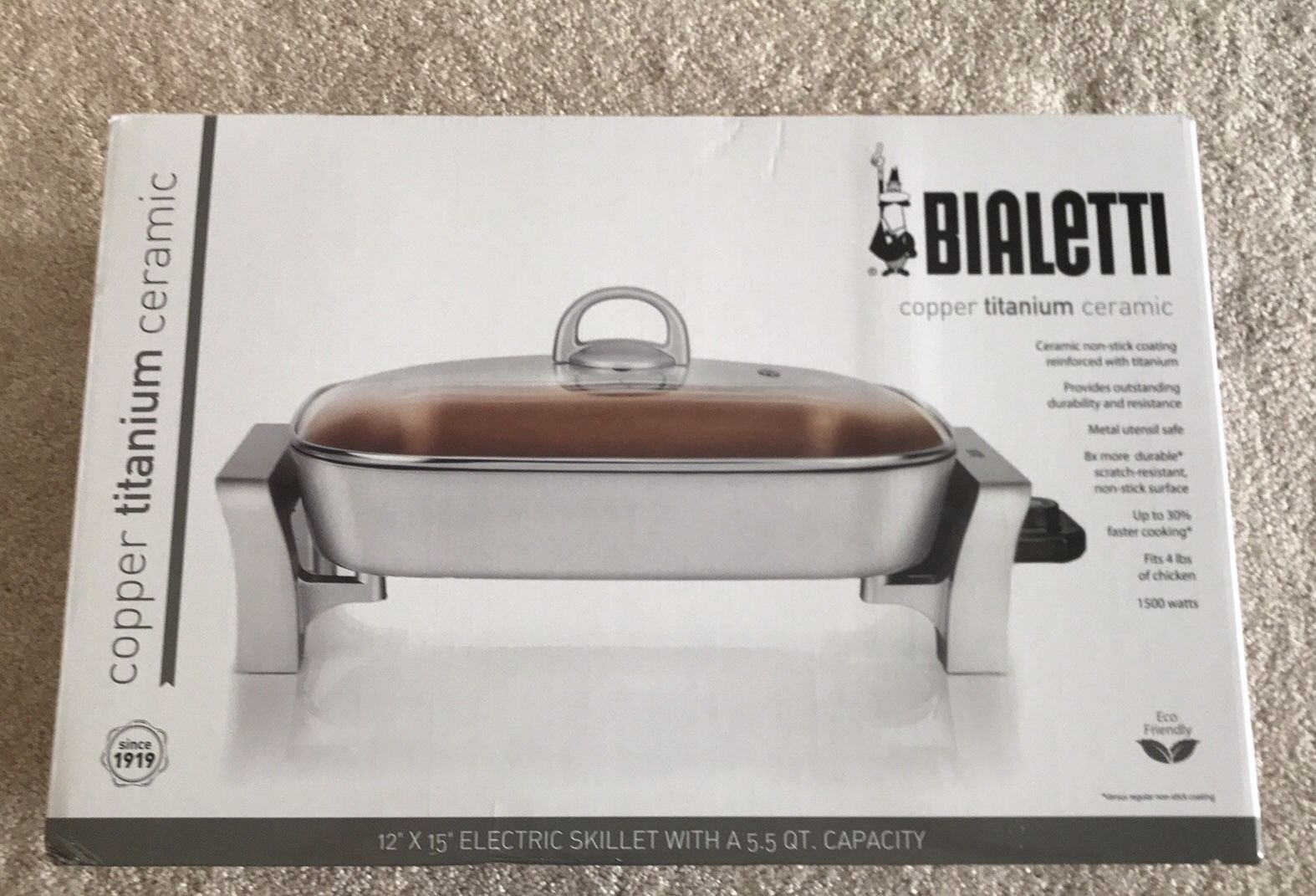 Bialetti 12”x15” Copper Titanium Ceramic Electric Skillet - Appliances -  Weatherford, Texas, Facebook Marketplace