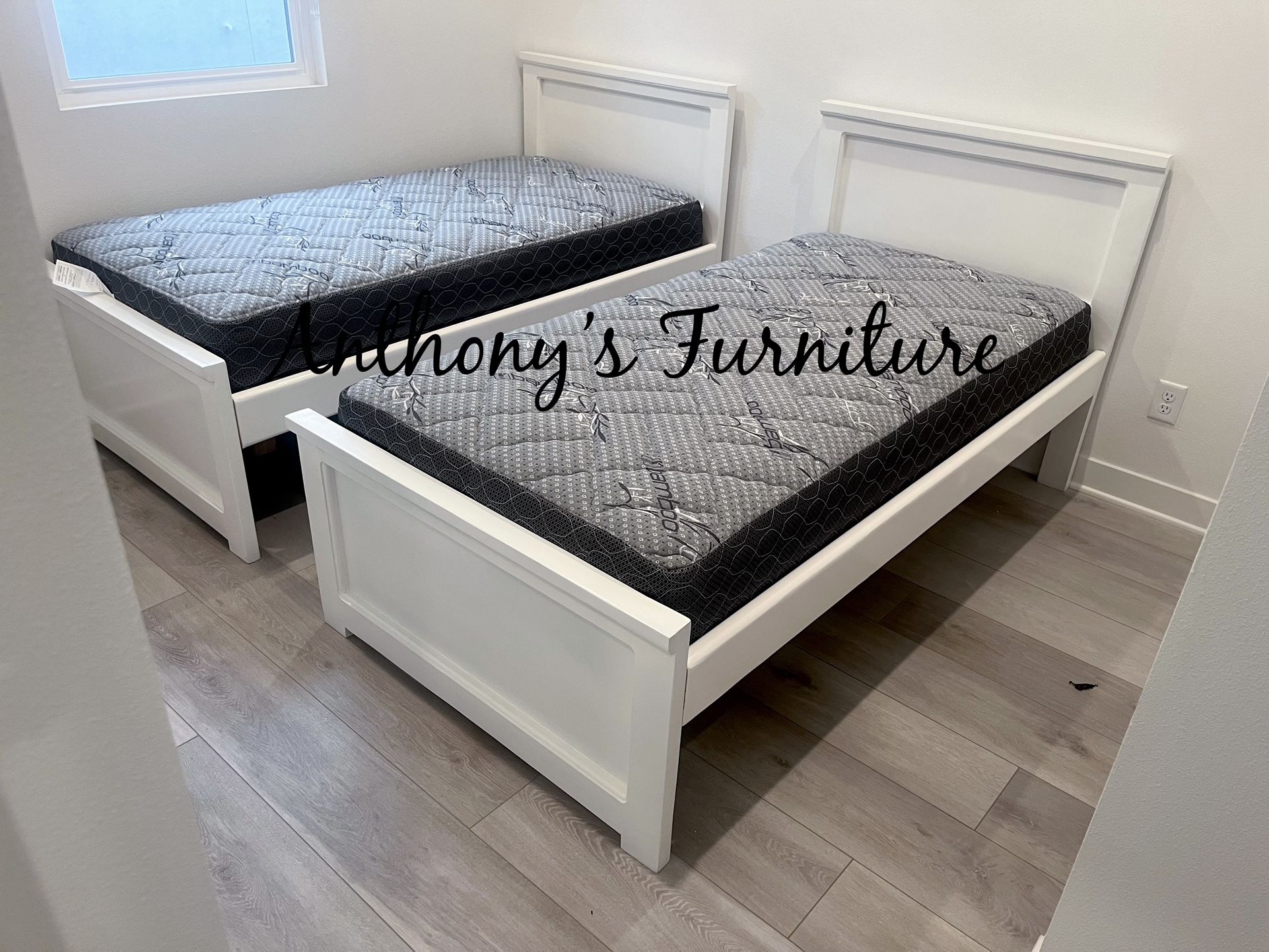 2 Twin Bed And 2 Twin Mattresses 