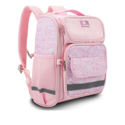 New MOODONE Kids Backpack for Girls - 15 Inch Cute School Bag with Multiple Compartments, Padded Back Panel, Bookbag for Elementary School - Pink