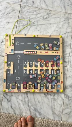 Wooden Magnetic Alphabet Parking Lot Toy