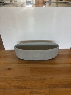 Rejuvenation Grey Oval Ceramic Planter