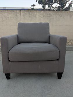 Gray Upholstered Accent Armchair