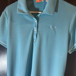 Puma Women's Turquoise Short Sleeve; Golf Shirt; Size large