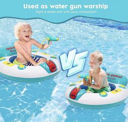 PVC inflatable floating row water gun water fight children's floating bed water inflatable toy UFO floating row