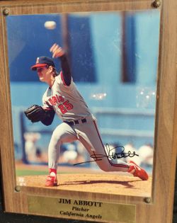 Jim Abbott Autographed Plaque