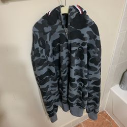 BAPE ABC Camo Shark Full Zip Hoodie Black