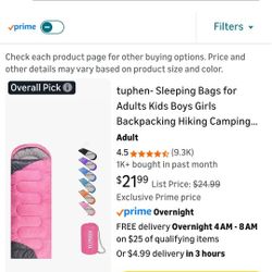 Tuphen Pink Sleeping Bag