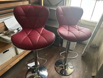Red counter height chairs