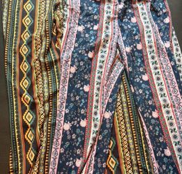 Two striped flared leg pants