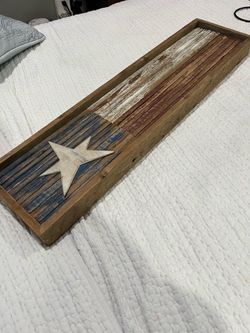 Rustic wood Texas flag