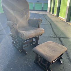 Brown Suede Rocking Chair