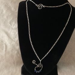 Sterling Silver(925)Link Necklace With Pendant 