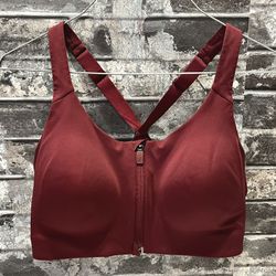 Adidas Zip Front High Support Sports Bra – Women’s 34D – Burgundy/Maroon – Excellent Condition