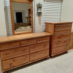 Bedroom Bureau, Dresser, And Mirror
