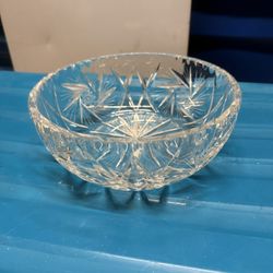 Vintage Poland Lead Crystal Glass Bowl