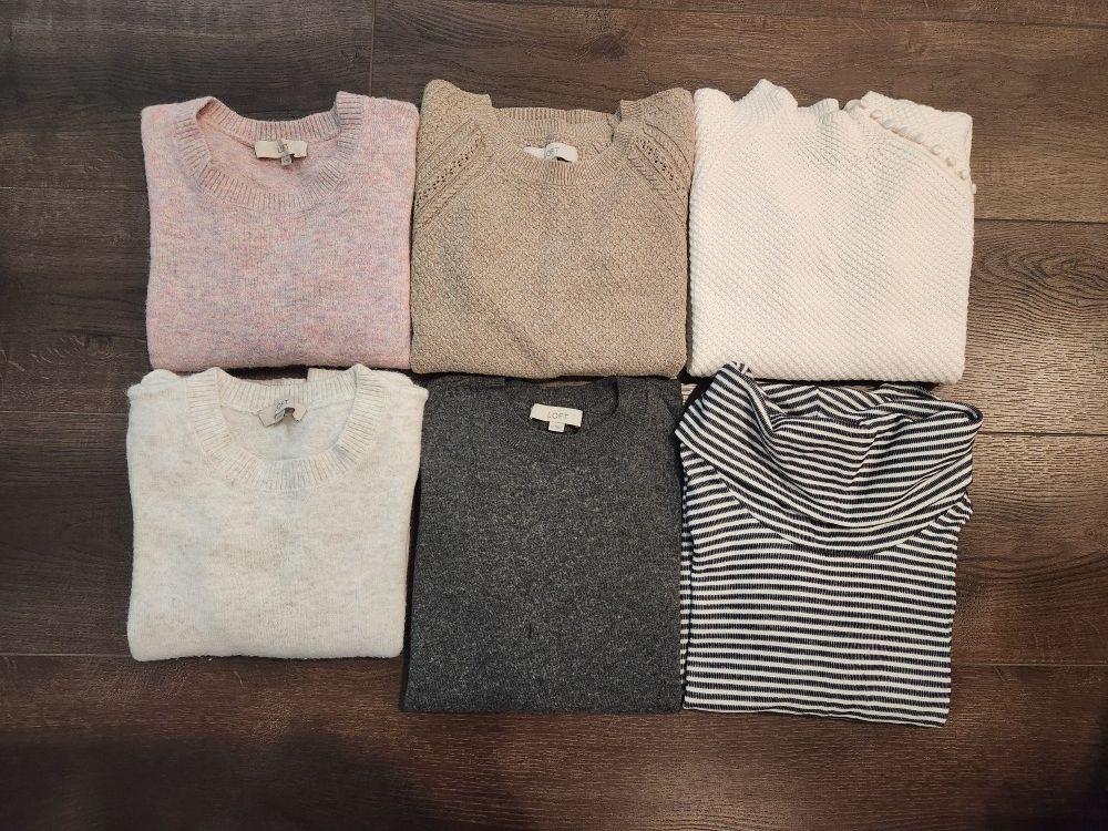 6 Ann Taylor Loft long sleeve sweaters, good condition, size M, all for $10