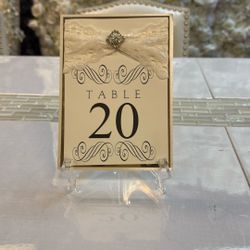 Ivory And Gold, Lace Table Numbers