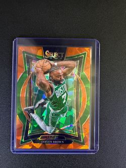 Jaylen Brown Orange Cracked Ice Prizm #071/275 | 2024-25 Select Basketball | Celtics
