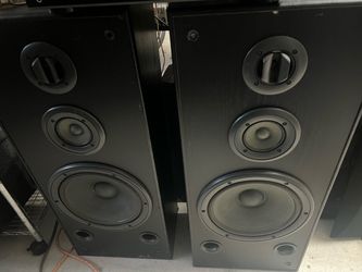 Pair of Black Tower Floor Standing Speakers