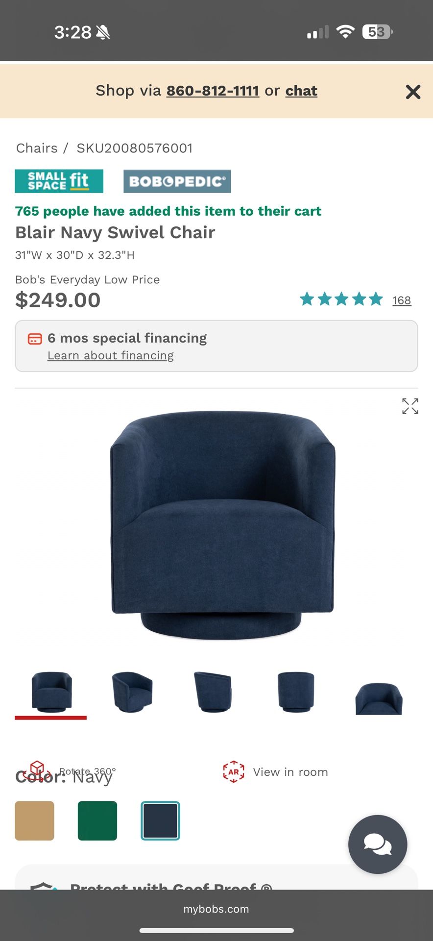 2 Bobs furniture Swivel Chairs