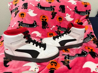 PUMA Rebound Layup High Tops White/Black/Red Menโs 10.5