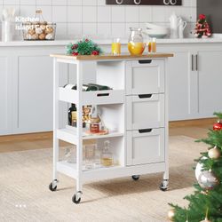 NEW Kitchen Island Cart on Wheels with Storage