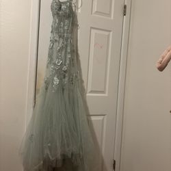 Green Flore Prom Dress