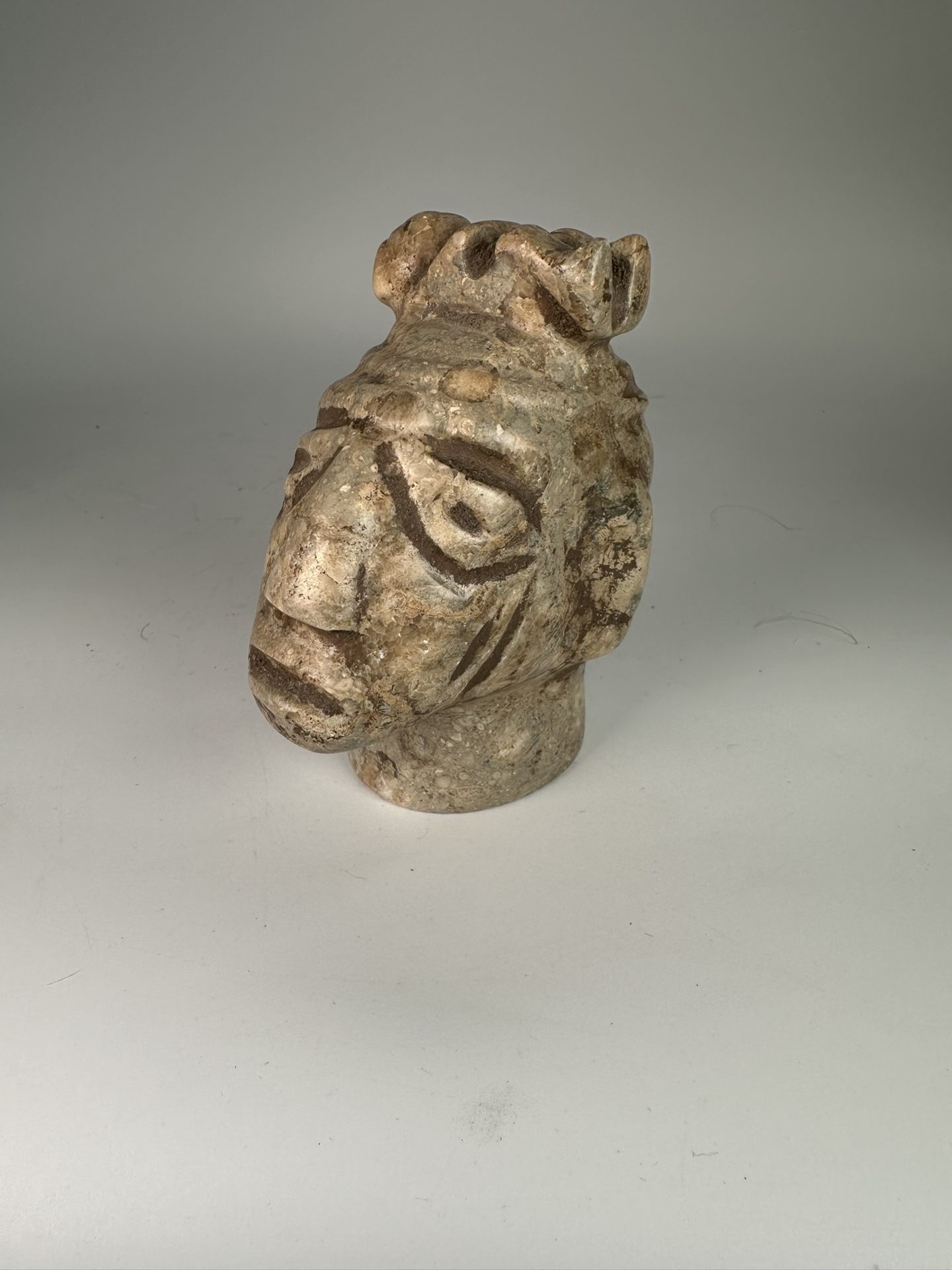 Pre Columbian COSTA RICAN HUMAN TROPHY HEAD CA. 1000 - 1500 CE Prehistoric