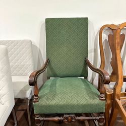 Gothic Style Antique Carved Walnut Arm Chair