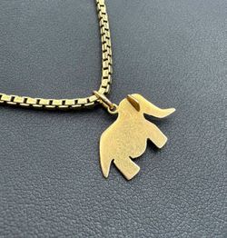 Jewelry 14k solid Yellow Gold box link 15.5” Chain necklace 5.50 grams 1.75mm Elephant Pendant charm