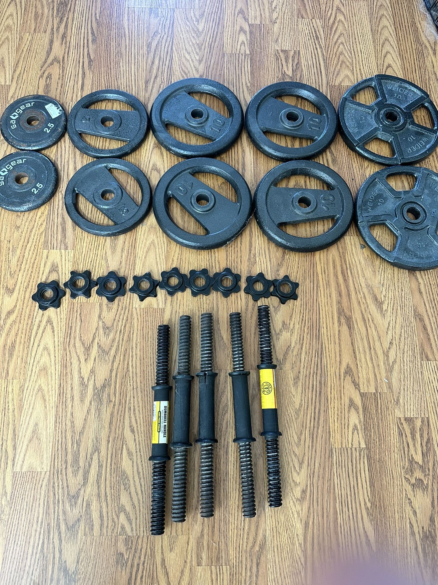 Dumbbell Handles Plus Plates