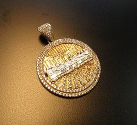 10K GOLD LAST SUPPER CZ PENDANT (7.3GR)