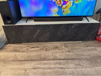 IKEA BESTA TV stand with Black Marble Doors
