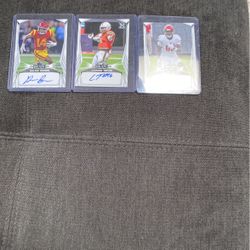 3 Rookie Nfl Cards Leaf Brand.