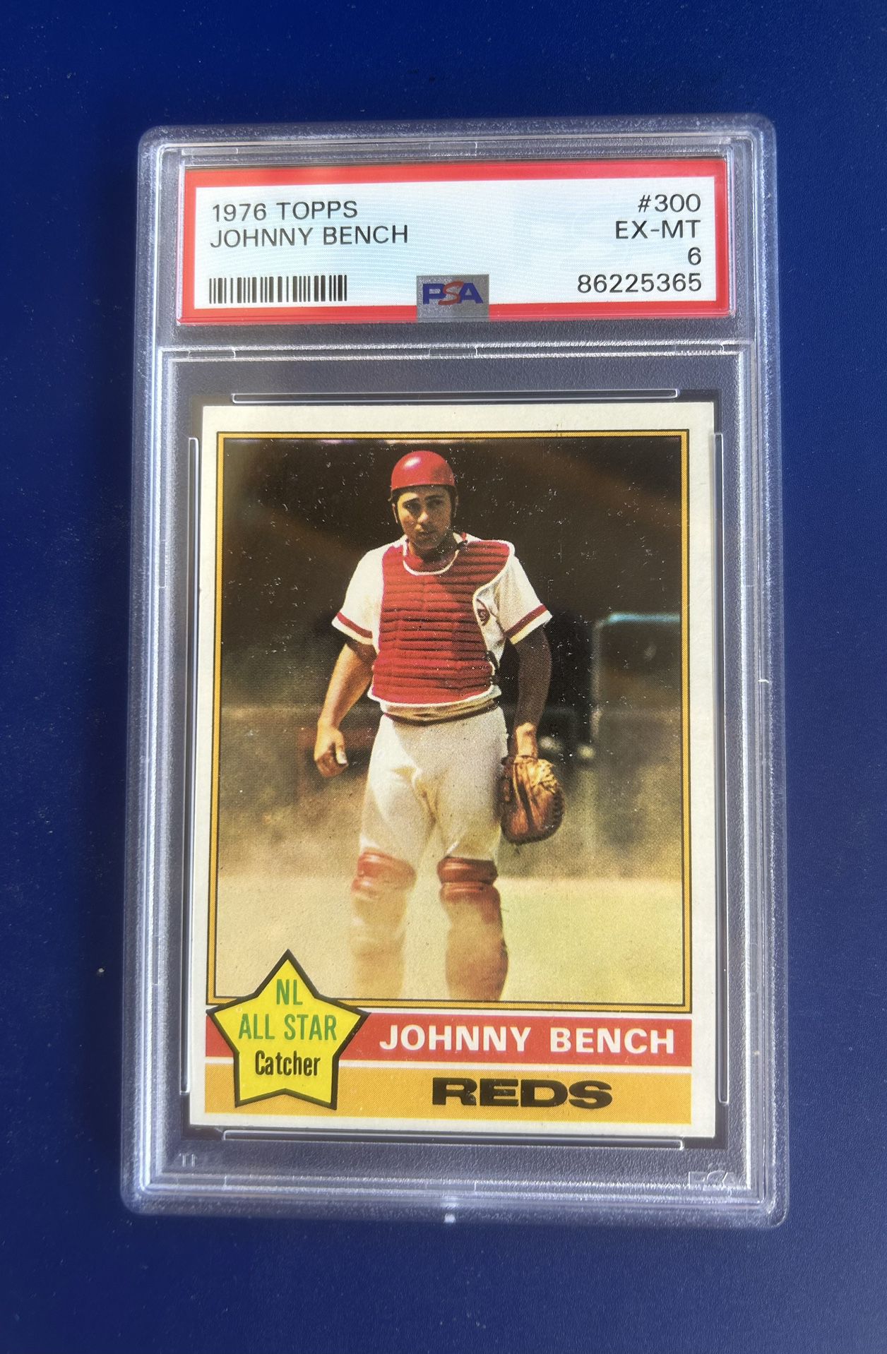 1976 Topps Johnny Bench Baseball Card Graded PSA 6