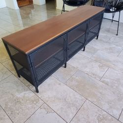TV Stand  Metal & Wood  58.5 Length , 14Width, 21.5 Height 