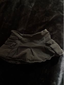 PLEATED DENIM MINI SKIRT,  Size M