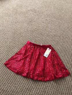 Red Sequence Skirt. size 10/12 NEW with tags, Xmas perfect!