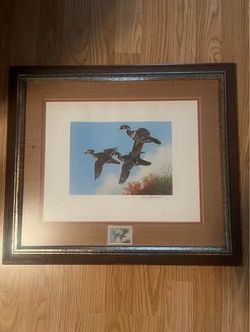 1st of State 1978 WI Wood Ducks signed Print & Stamp Owen Gromme Framed 2360/5800