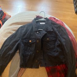 Cropped Black Jean Jacket