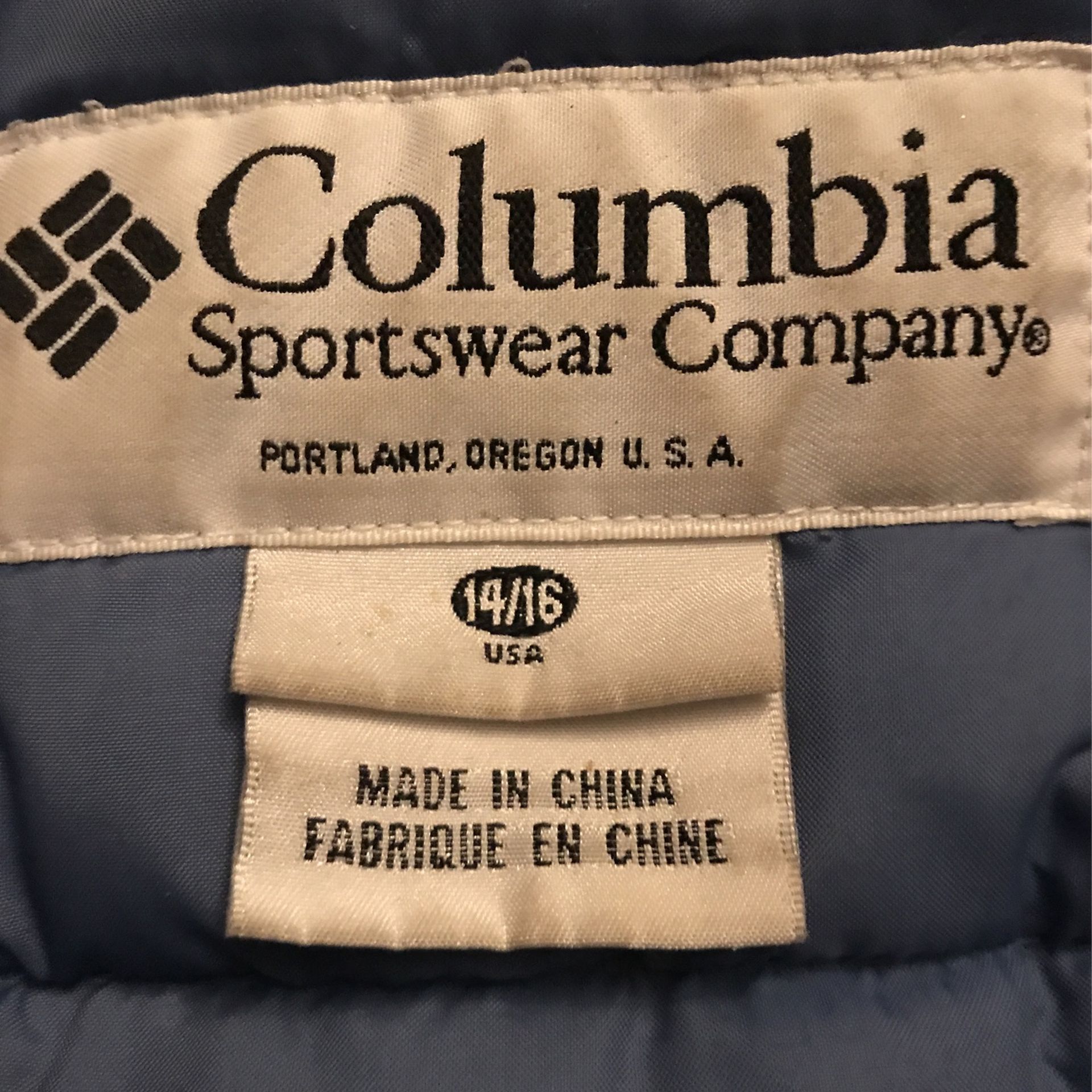 Columbia Blue And Yellow Winter Coat (size 14/16)