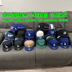 MLB New Era Los Angeles Dodgers Multiple Colors 59fifty Fitted Hats Size 7, 7 1/8, 7 1/4, 7 3/8,  And 7 1/2,