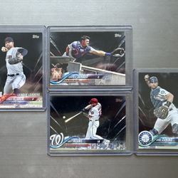 2018 TOPPS BLACK 4 CARD LOT SERIAL NUMBERED TO /67 NRTM/MT