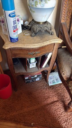 Antique Side Table With Marble Tops