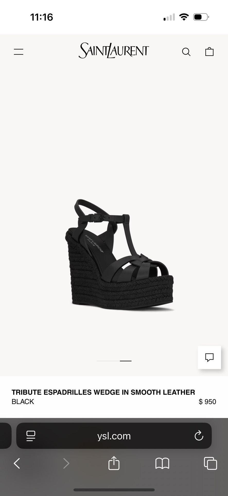 YSL Saint Laurent Wedge Espadrilles