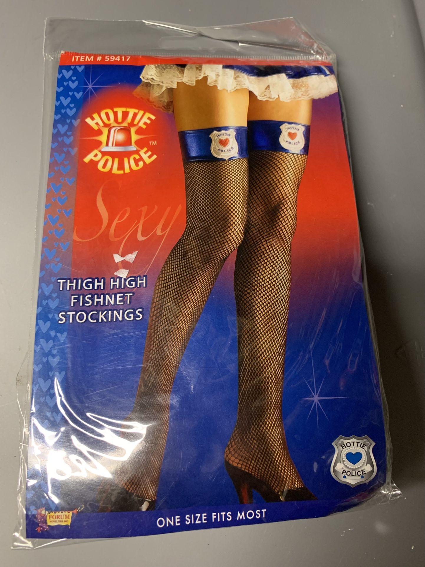 Police Fishnet Thigh high Stockings