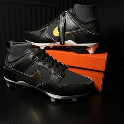 Nike Alpha Dunk Menace Black & Gold Football Cleats, Size 10 1/2, Never Used Before