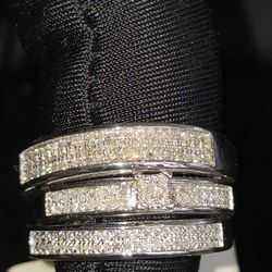 TRIO ENGAGEMENT SET  REAL DIAMONDS