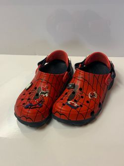 CROCS Spider Man Red Sandals with Ventilation and Heel Strap